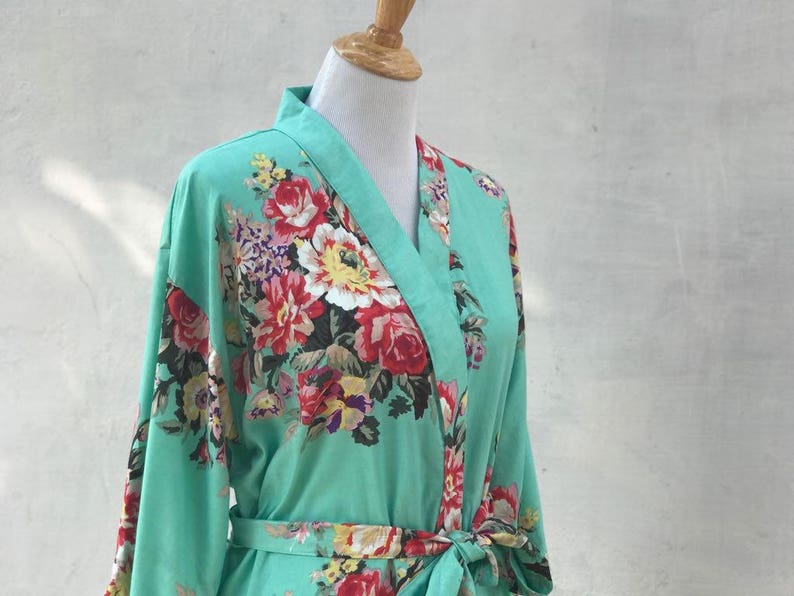 Toddler floral robe flower girl robes junior bridesmaids kid floral robes bridal floral robes Bridesmaid robes cotton floral robes