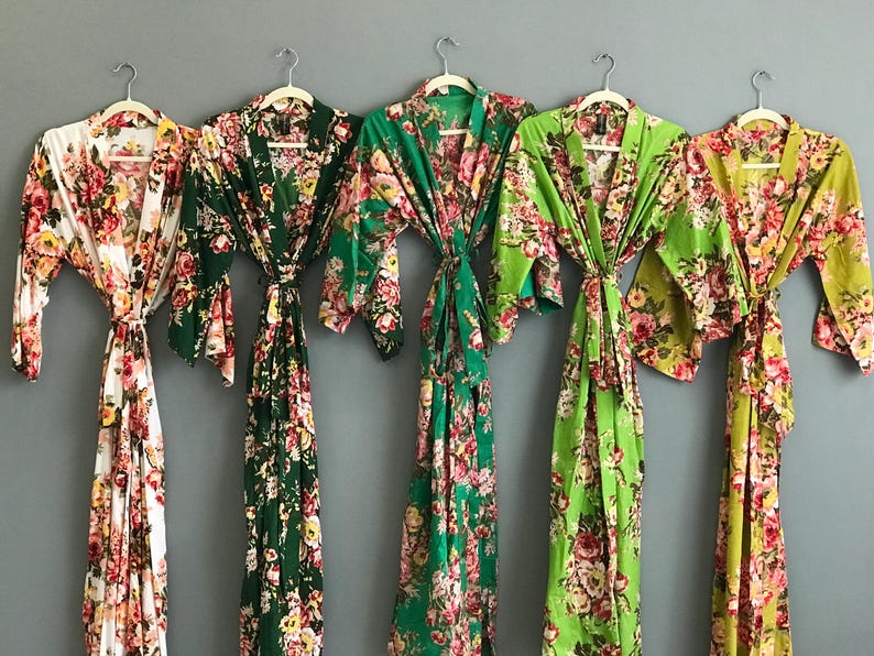 Bridesmaid robes. Long robe. Bridesmaid Gift. Kimono. Bridal party robes. Cotton robe. Personalized robes. Maternity robe. Wedding robes. image 7