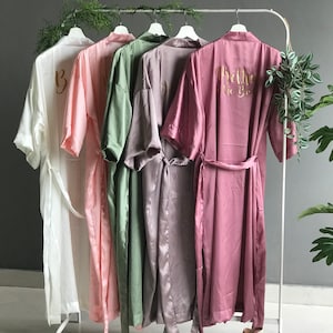 Mother of the bride Ankle-Length Satin Bridesmaid Robes - Elegant Bridal Party Robes for Wedding Prep - Personalization Available
