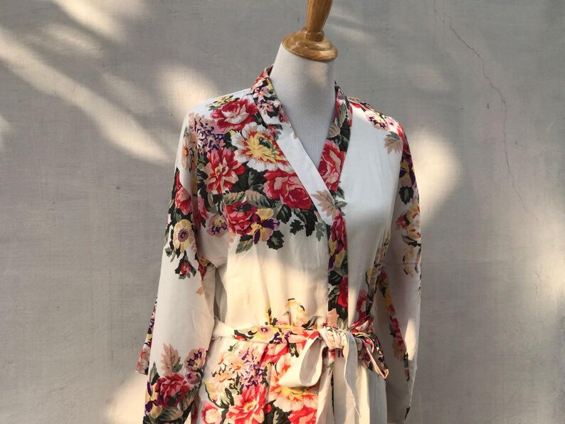 Toddler floral robe flower girl robes junior bridesmaids kid floral robes bridal floral robes Bridesmaid robes cotton floral robes