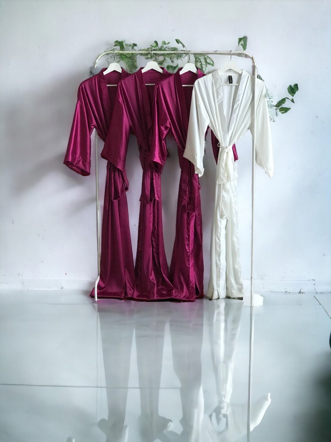 Personalized Satin Bridesmaid Robe: Silky Berry Wine Mauve Bridal Party ...