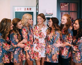 Bridesmaids robes, floral bridesmaids robes, cotton bridesmaids robes, kimono bridesmaids robes, bridesmaids robes gifts