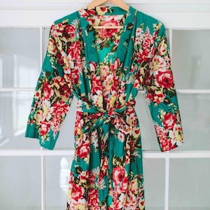 Floral bridesmaid, mix and match, toddler floral robe, cotton floral robes, embroidered robes, bridesmaid robe, maid of honor robe