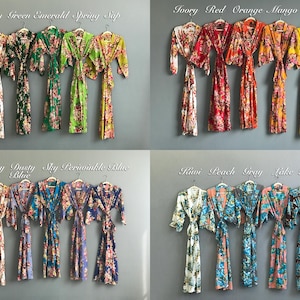 Bridesmaid robes. Long robe. Bridesmaid Gift. Kimono. Bridal party robes. Cotton robe. Personalized robes. Maternity robe. Wedding robes. image 5