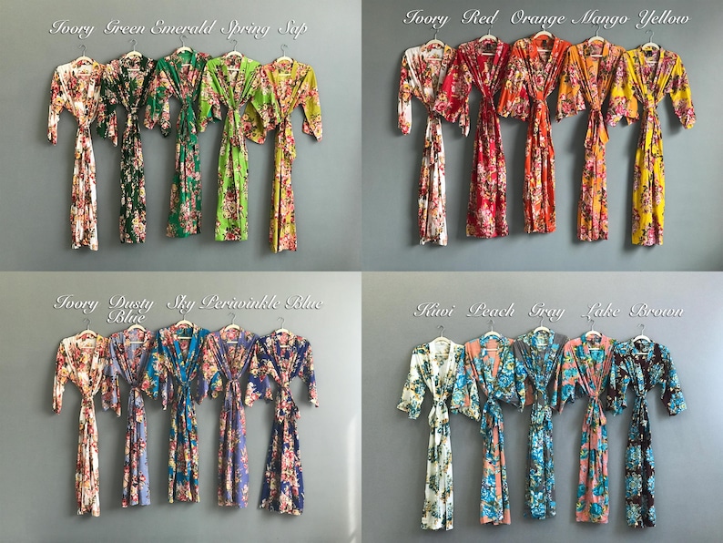 Bridesmaid robes. Long robe. Bridesmaid Gift. Kimono. Bridal party robes. Cotton robe. Personalized robes. Maternity robe. Wedding robes. image 5