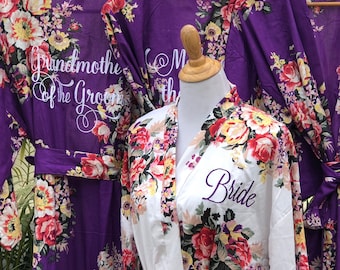 Bridesmaid robes. Long robe. Bridesmaid Gift. Kimono. Bridal party robes. Cotton robe. Personalized robes. Maternity robe. Wedding robes.