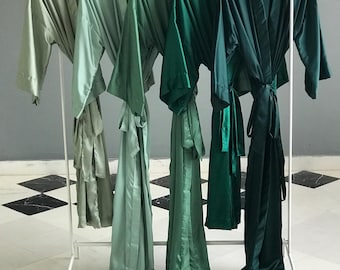 Satin Bridesmaid Robe: Ankle-Length Bridal Party Robe, Personalized