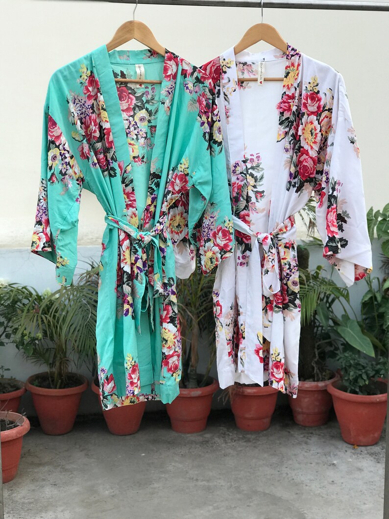 Bridesmaid Robes. Soft Cotton Kimono Robes in Over 100 Colors Etsy
