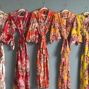 Bridesmaid robes. Long robe. Bridesmaid Gift. Kimono. Bridal party robes. Cotton robe. Personalized robes. Maternity robe. Wedding robes. image 4