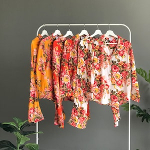 Fall Autumn Cotton Floral Bridesmaid Pajamas Floral Pajamas Set, bridal party pajamas soft pajamas, women pajama set- Personalized Gift