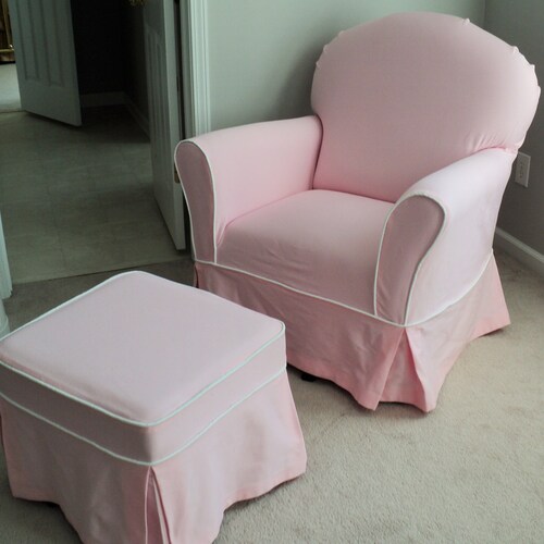 Custom Solid Seat Nursery Chair and Footstool Etsy