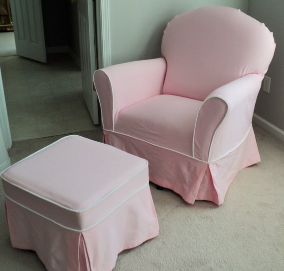 Custom Nursery Glider Chair And Ottoman Slipcover Set Etsy