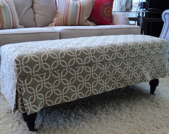 Made to order ottoman slipcovers made from your fabric.