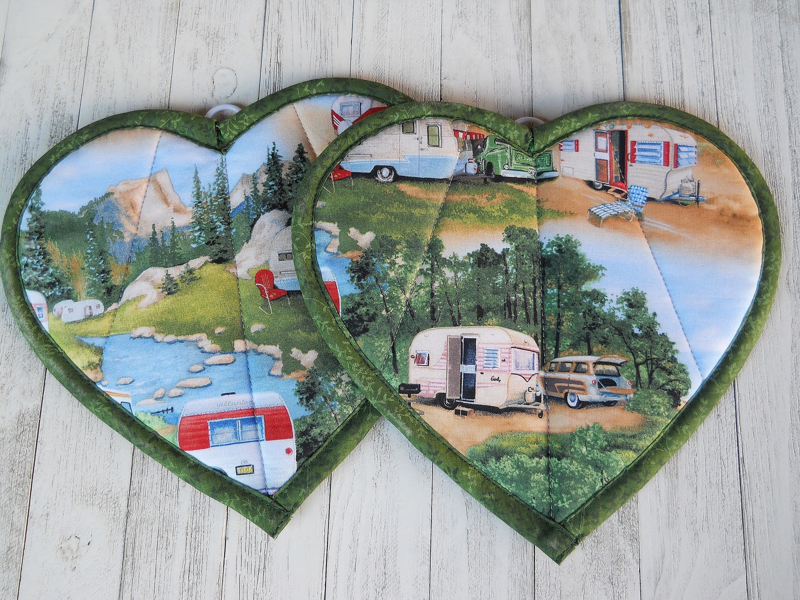 Camping Pot Holders Trivets Set of 2 Retro Midcentury Etsy
