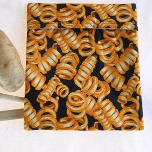 Microwave Baked Potato Bag, Curly Fries Handmade  Baked Potato Bag, Great for Corn on the Cob also! Kitchen Gift, Housewarming Gift, Dorm