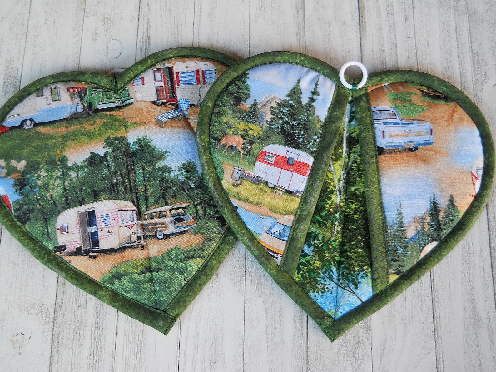 Camping Pot Holders Trivets Set of 2 Retro Midcentury Etsy