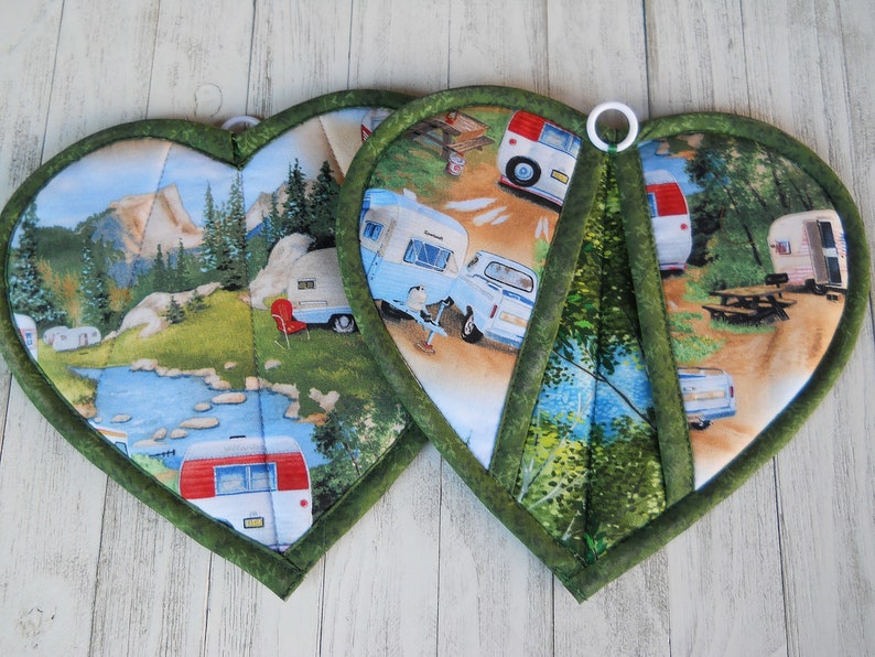 Camping Pot Holders Trivets Set of 2 Retro Midcentury Etsy