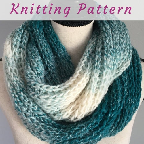 KNITTING PATTERN 9 PDF Patterns Knit Infinity Scarf Pattern - Etsy