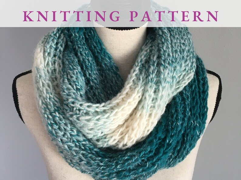 Knit Infinity Scarf Pattern Beginner Knitting Pattern Easy - Etsy