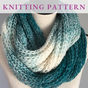 Knit Infinity Scarf Pattern Beginner Knitting Pattern Easy Knit Scarf Pattern Beginner Infinity Scarf Knitting Pattern Easy Knit Pattern