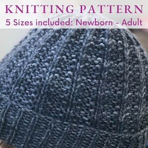 DK Hat Knitting Pattern DK Pattern Knitted DK Hat Pattern Knit Beanie Pattern dk Yarn Knitting Pattern Knit Hat Pattern for Toddler