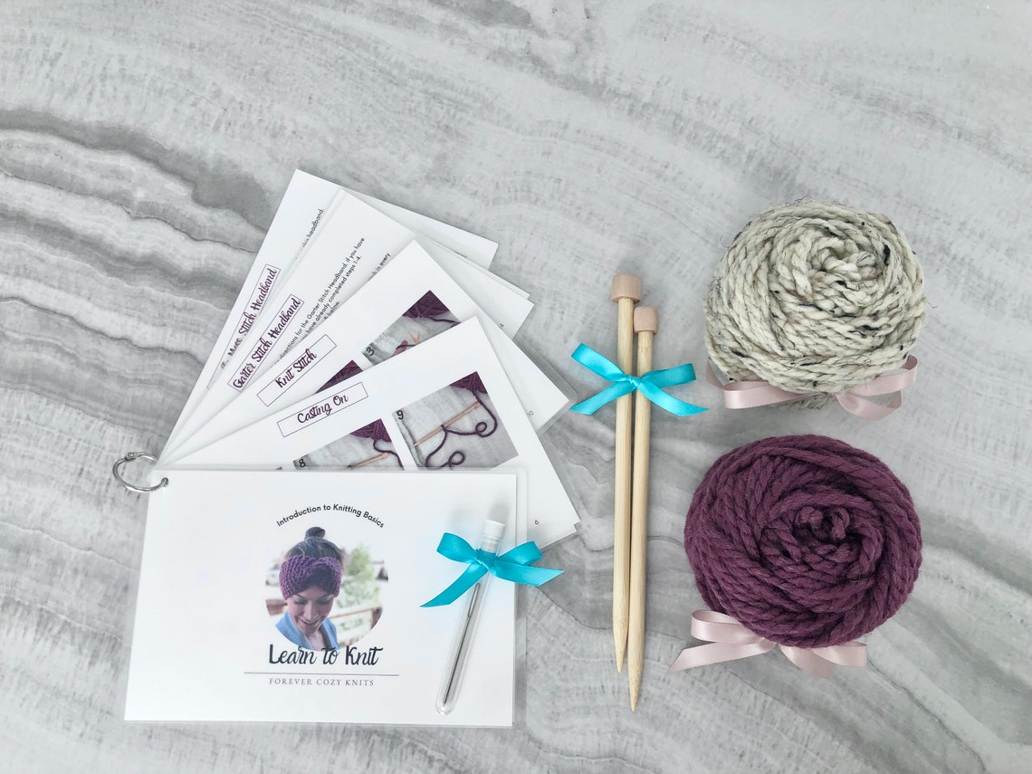 Learn to Knit Kit Beginner Knitting Kit Learn How to Knit Kit - Etsy