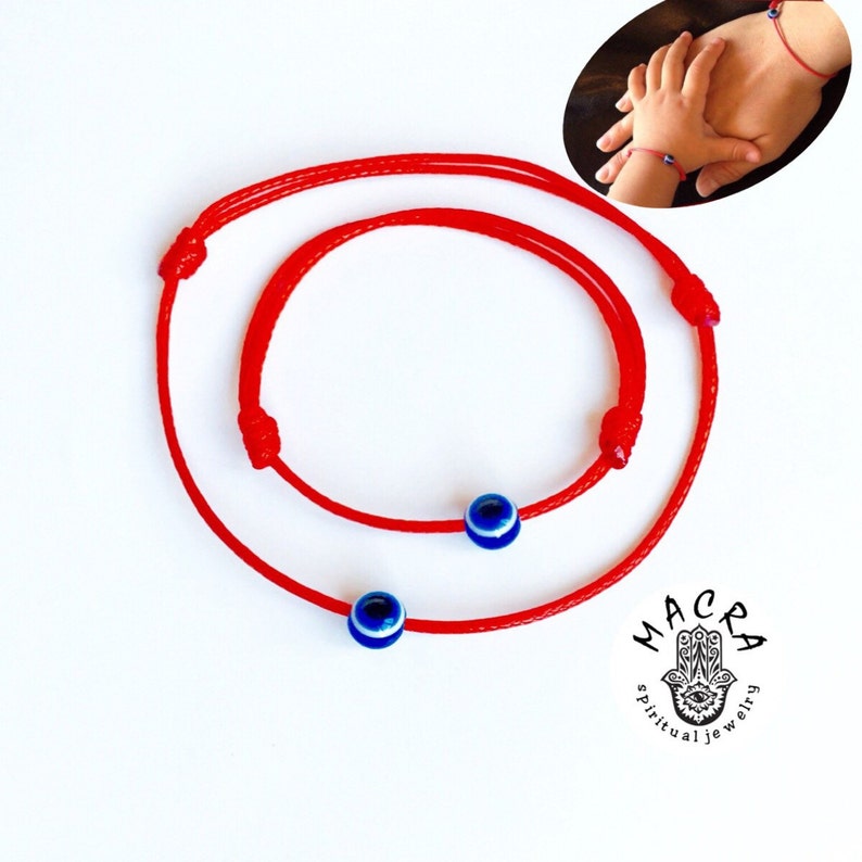 Red String evil Eye Bracelet. Red String Kabbalah Bracelet. Blue Evil