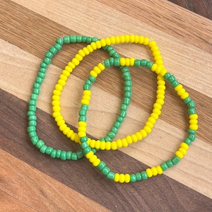 Customizable School Color Beaded Bracelet Set of 3