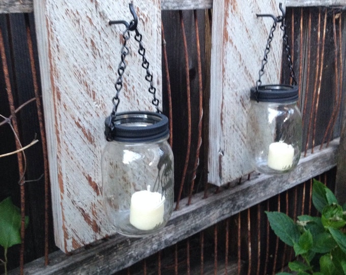 Gray Barn Wood Mason Jar Sconce Etsy