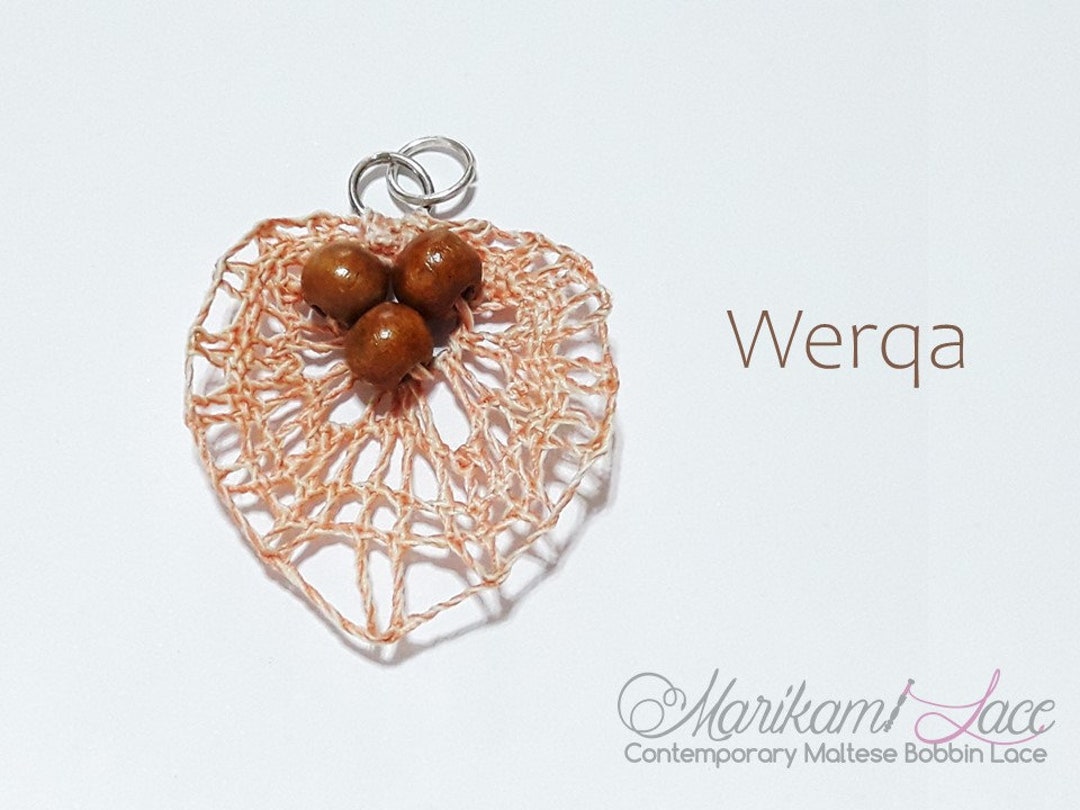 Bobbin Lace Pendant With Wooden Beads Bobbin Jewelry - Etsy