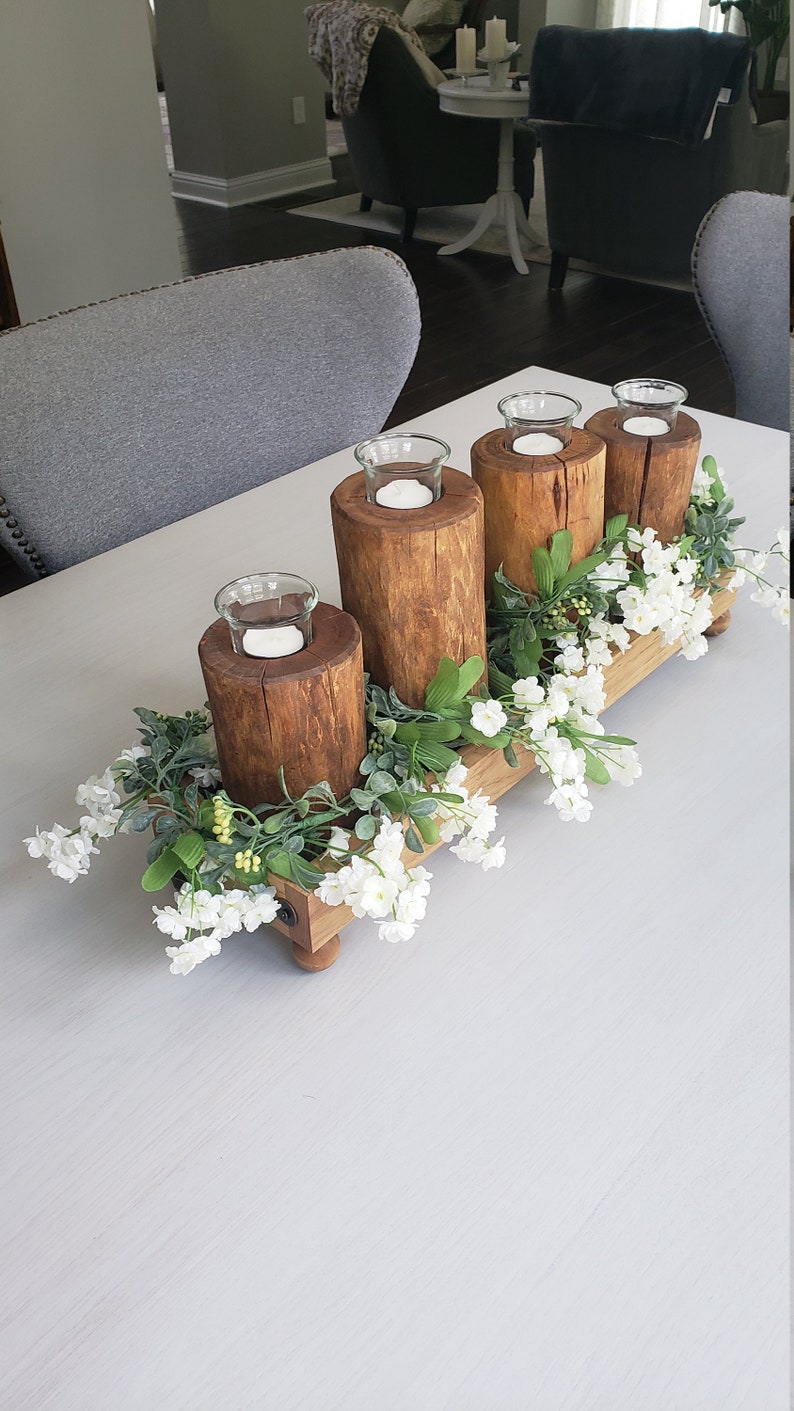 Wood Serving Tray Centerpiece Tray Hickory Wood Wood Tray Etsy