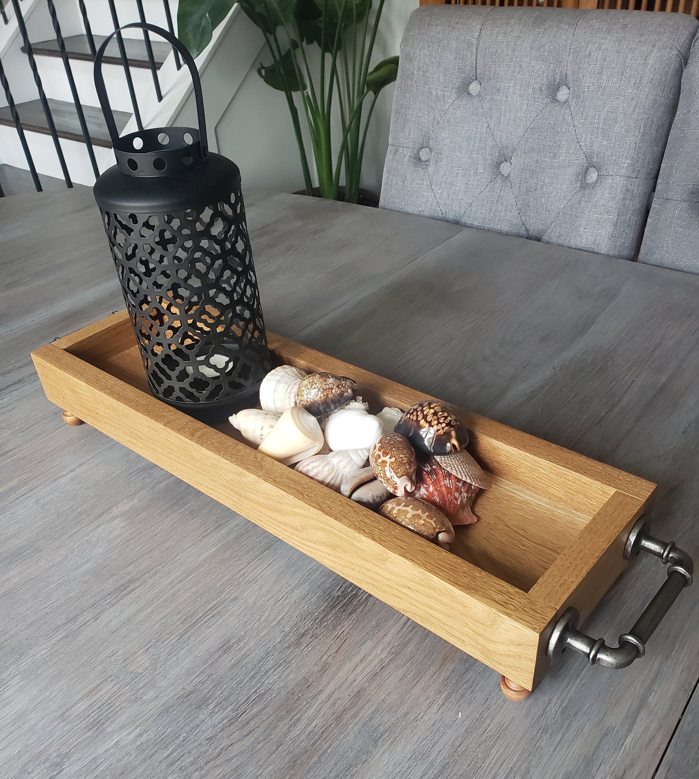 Raised Wood Serving Tray Centerpiece Tray Wood Tray With Etsy UK