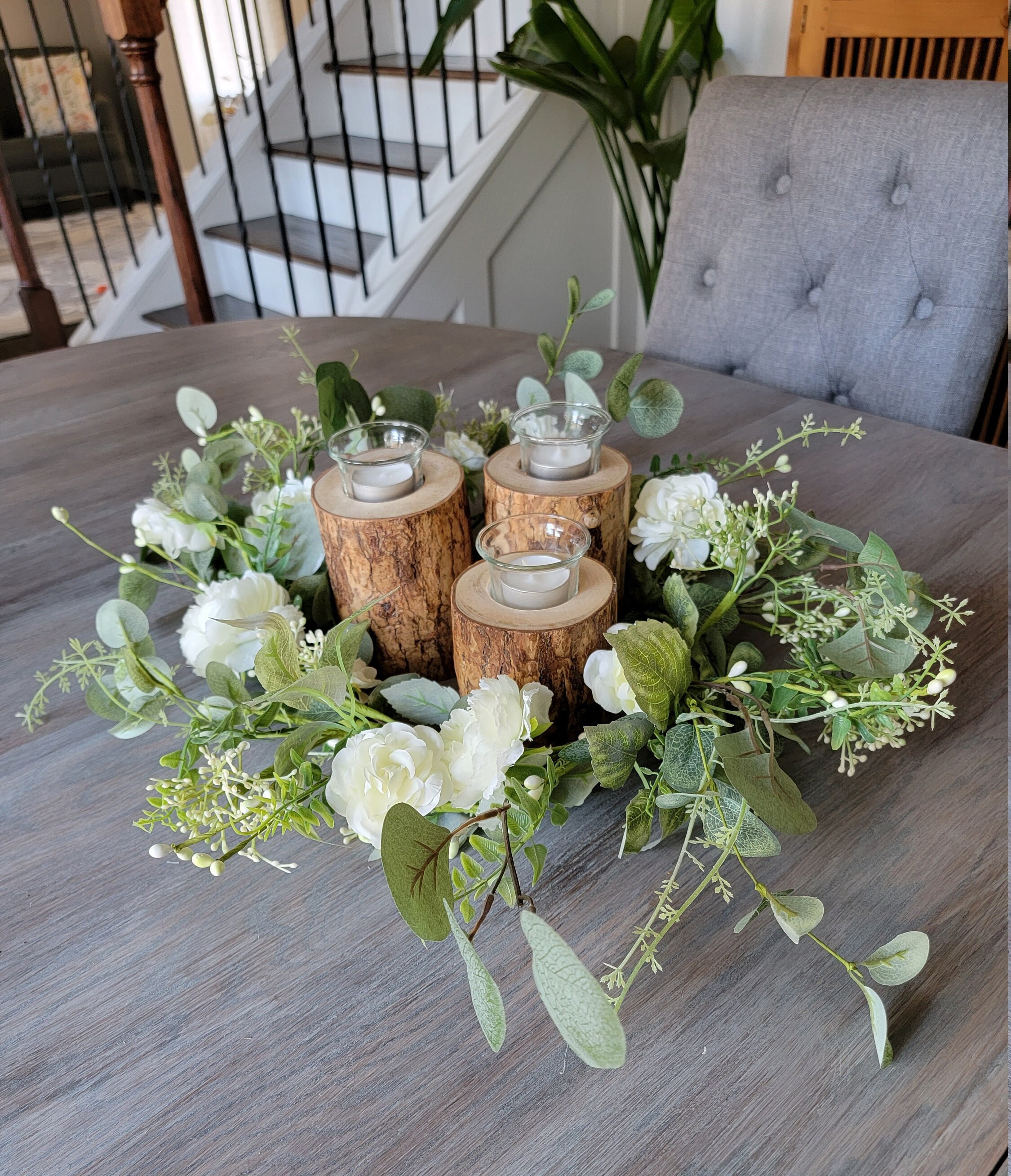 Bubuny 6 Centres de Table en métal de 10cm 20cm avec Support en Bois pour Table, Anneaux de Couronne dorés pour Faire des décorations de Couronne de Table de Mariage