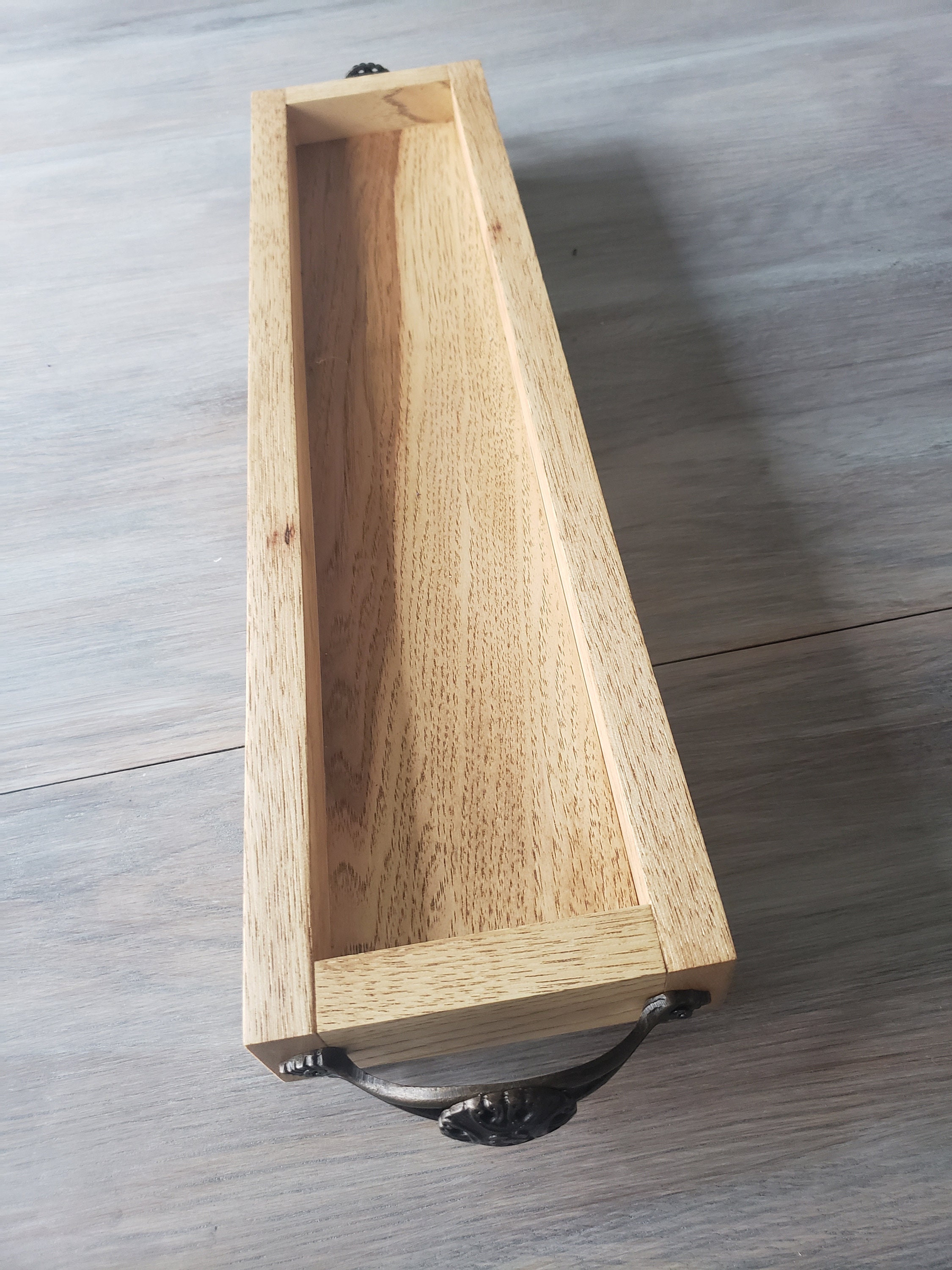 Wood tray with handles Wood Tray Riser Centerpiece tray Etsy