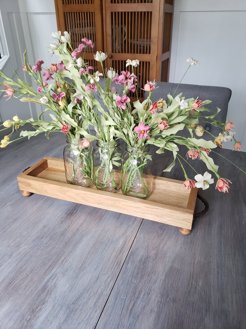Wood Serving Tray Centerpiece Tray Hickory Wood Wood Tray Etsy