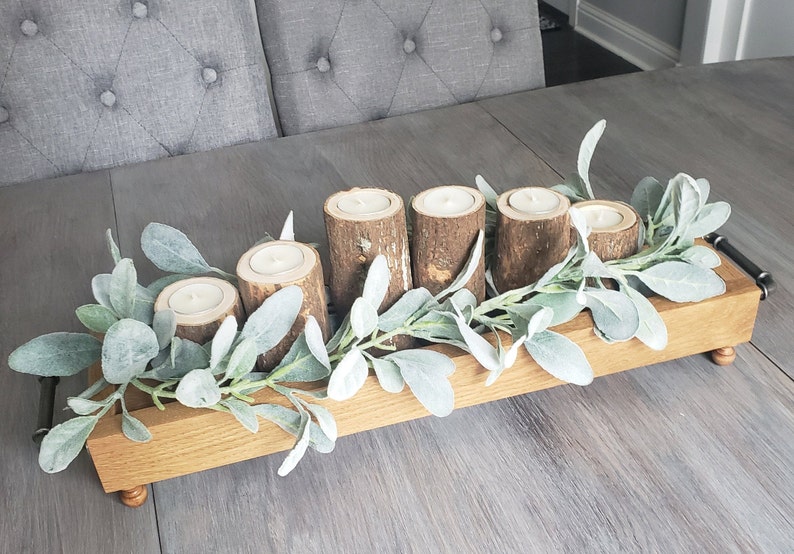 Raised Wood Serving Tray Centerpiece Tray Wood Tray With Etsy