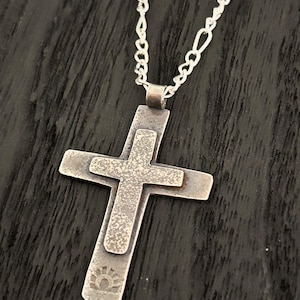Handmade Silver Cross Pendant/Cross Necklace/Southwest style/western