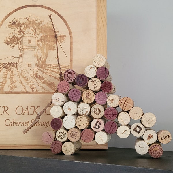 Wine Cork Grape Cluster - Wine Stained Corks used to create an Artistic Wall Hanging for your Wine room, Bar or ??