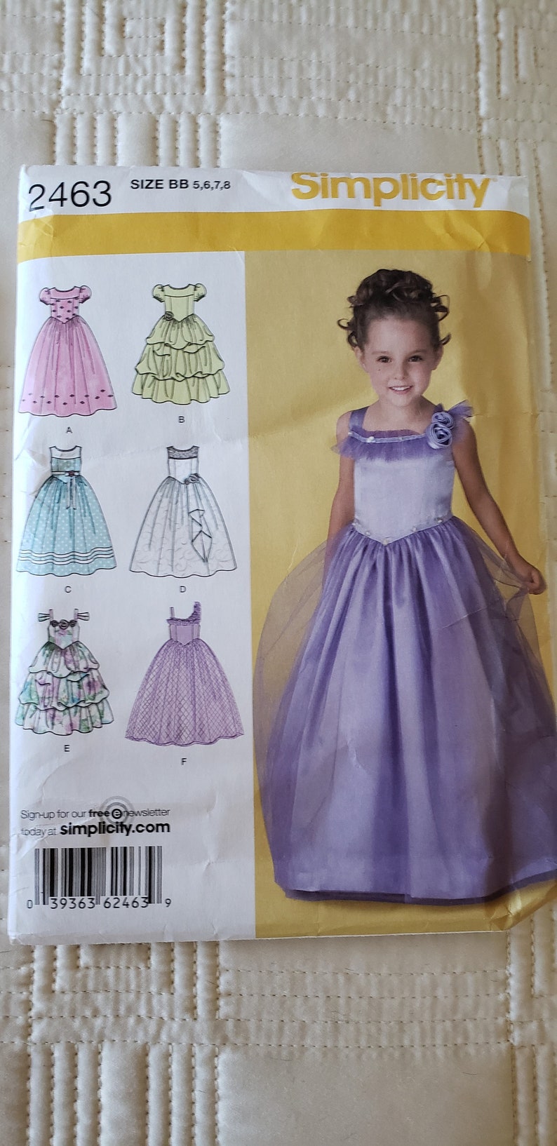 Plain or Ruffle Simplicity Pattern For Princess Dress
