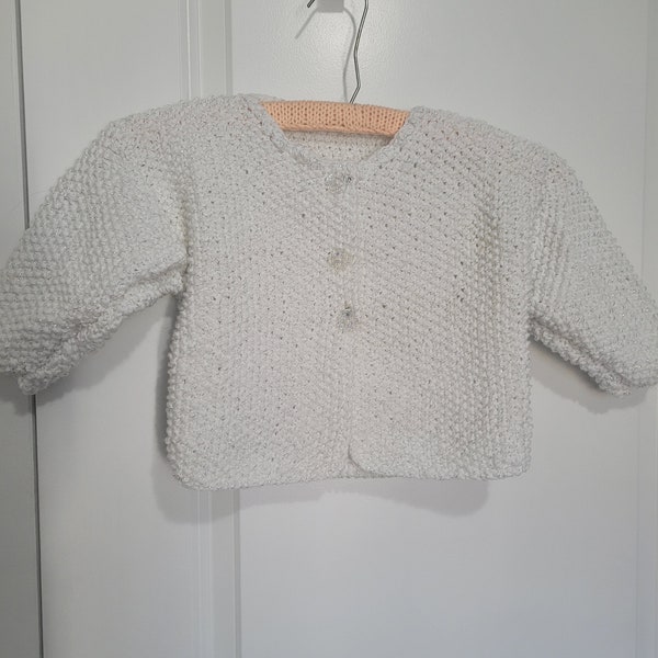 Sparkly White Baby Sweater - 12 -18 months