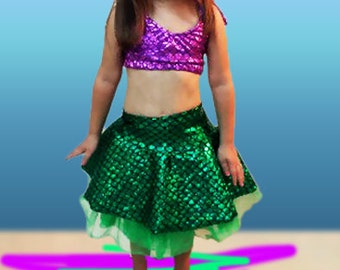 Mermaid Ruffle Skirt with Tutu! Add on Top!!