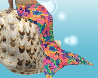 Swimmable/Walkable Mermaid Tails with Invisible Zipper Bottom! Add Monofin /Add Bikini!!