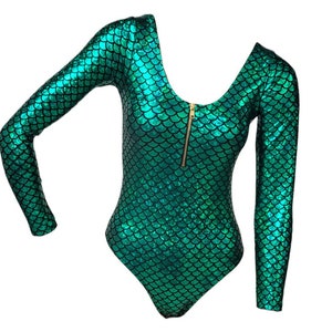 Long Sleeve Mermaid Body Suit with Brass Zipper  ! Choose Favorite Color! Fast Shipping!!