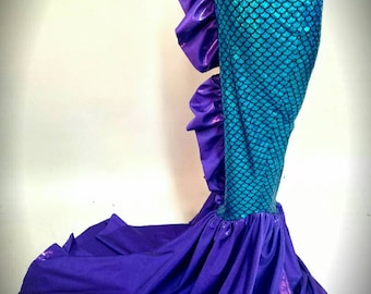 Long Mermaid Skirt with Dragon Tail and Train!