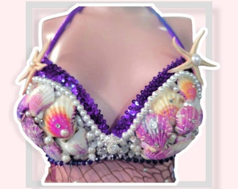 Mermaid Shell Bling Bikini ! Custom Made to Order / Design your Top ,  I will Bring it to Life!!