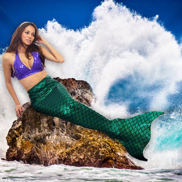 Mermaid Tail  Walkable/Swimmable with Invisible Zipper Bottom !Add Monofin/Add Bikini *** FAST SHIPPING!!