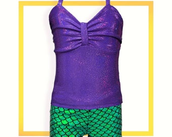 Mermaid Clamshell Tankini ! Add Bottoms!!