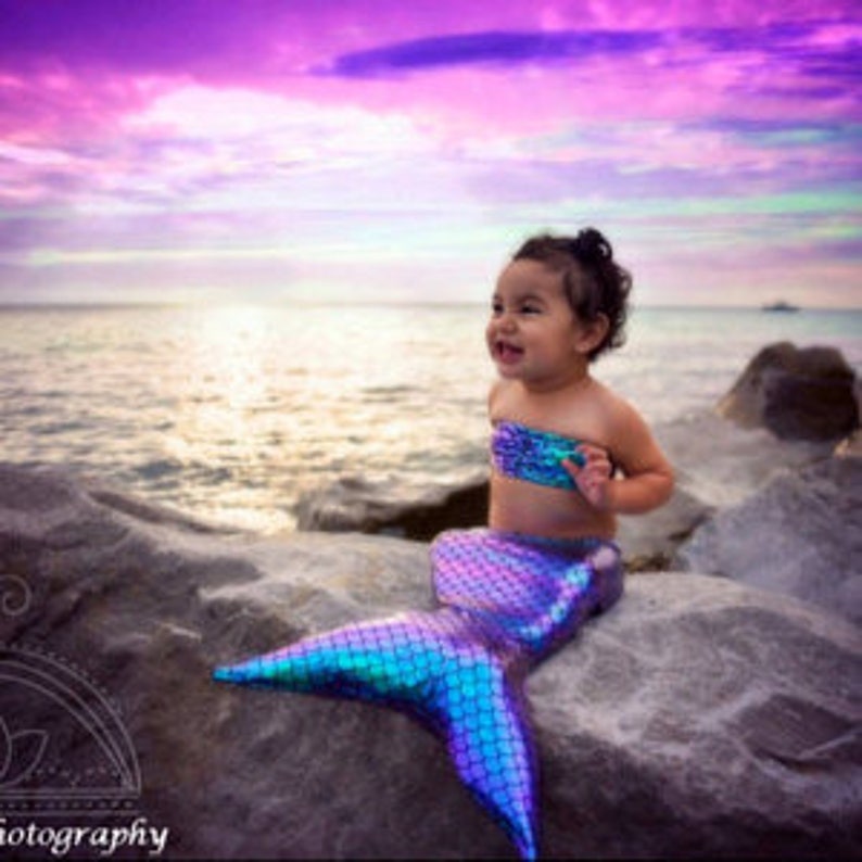 Infant/Toddler Mermaid Tails for Playtime Great For Photoshoots Includes Cotton Filled Insert / Option to Add Top image 10