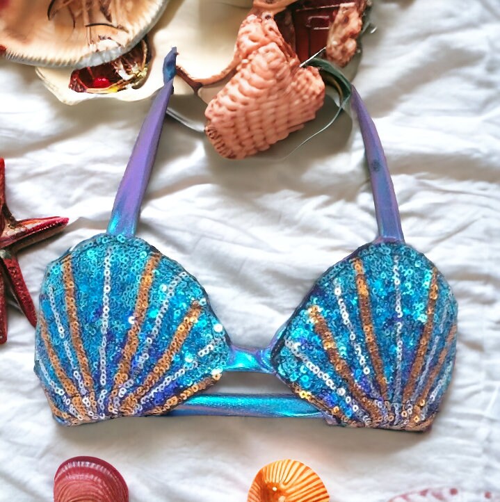 Sequin Shells Bikini Top !