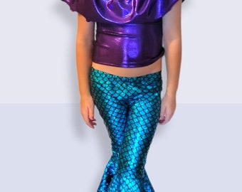 Mermaid Ruffle Tankini with Flare Leggings!